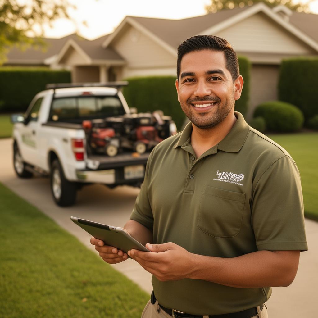 Landscaping business scene